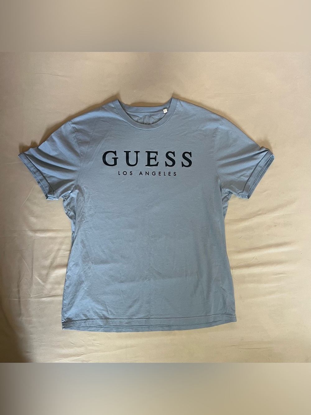 Guess Los Angeles Logo Tee Size Large Light Blue